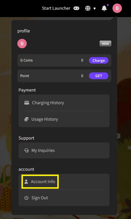 Please verify your email first to open your “Account Info”